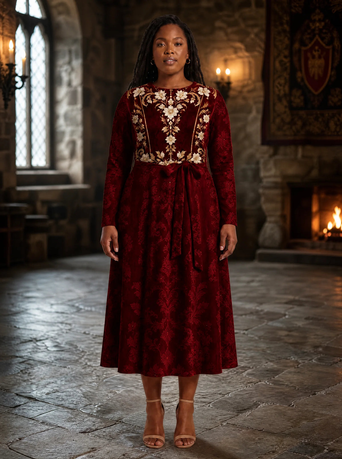"Avalon" Long Sleeve Midaxi Dress