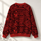 "Shaka" Burgundy Knitted Cardigan — back view
