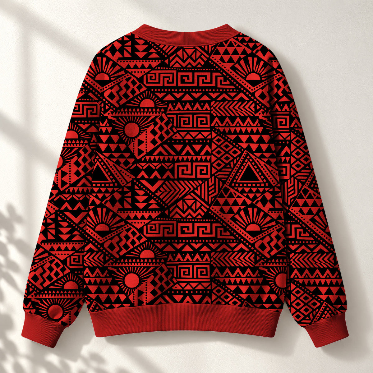 "Shaka" Burgundy Knitted Cardigan — back view