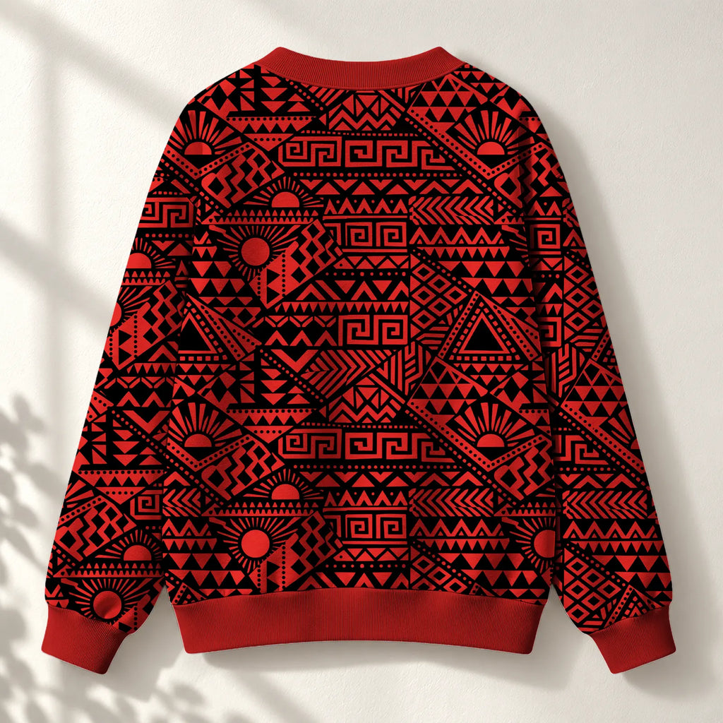 "Shaka" Burgundy Cardigan — back view