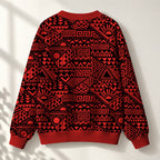 "Shaka" Burgundy Cardigan — back view