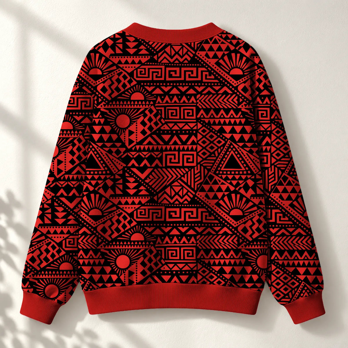 "Shaka" Burgundy Cardigan — back view