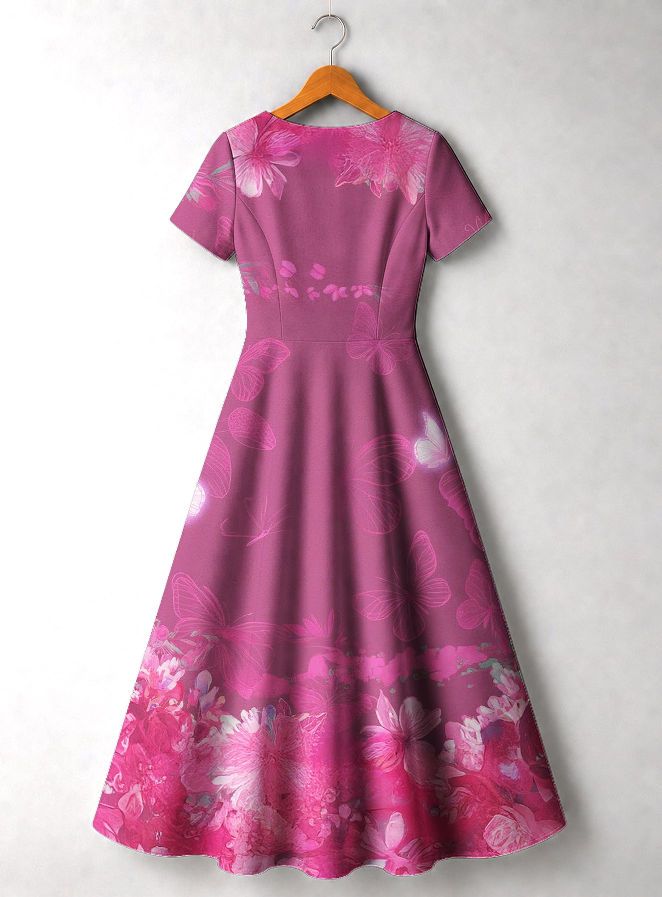 "Imani" Wild Rose Short Sleeve Maxi Dress Promo