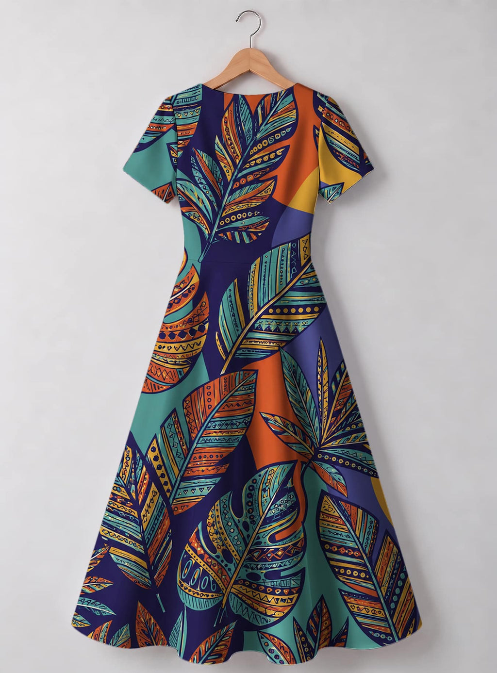 "Majani" V Neck Midi Dress