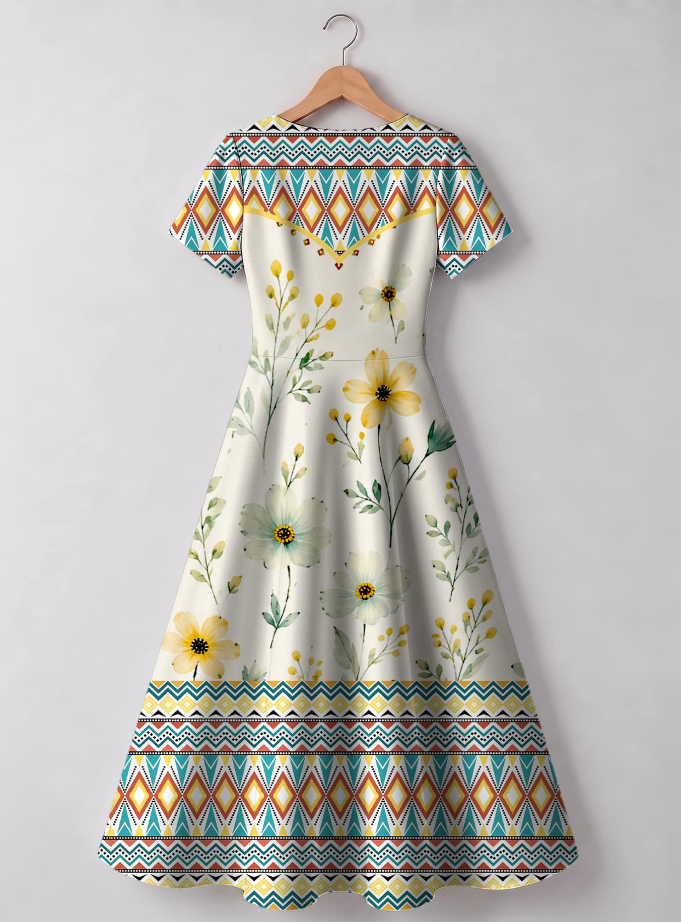"Alizeti" V Neck Midi Dress