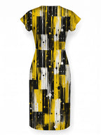 "Mvua" Cap Sleeve Midi Dress