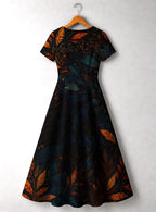 "Huru" Short Sleeve Maxi Dress