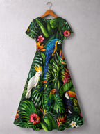 "Manyoya" Short Sleeve Maxi Dress