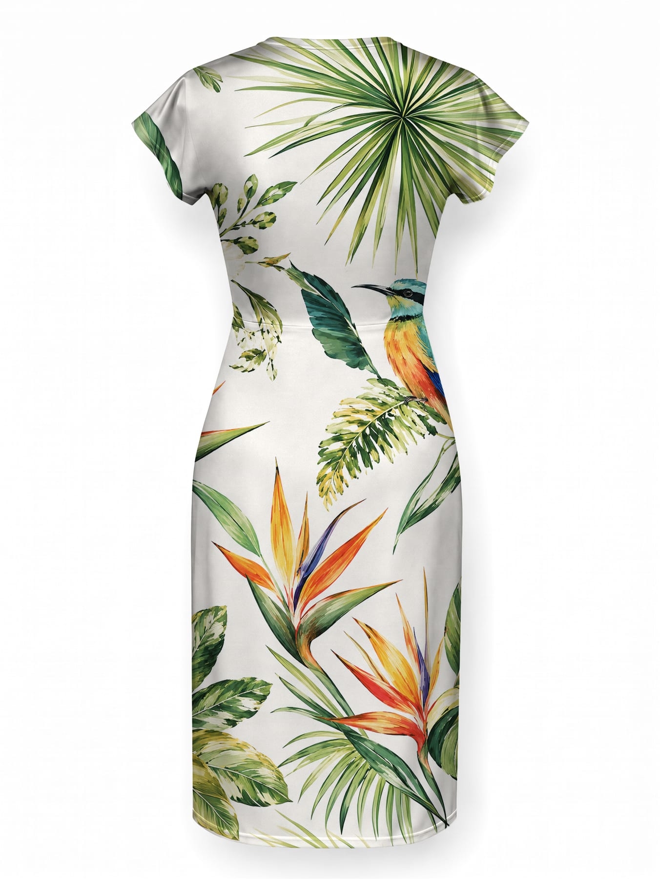 "Ndege" Cap Sleeve Midi Dress