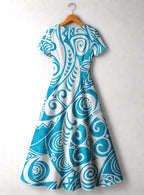 "Nalu" Short Sleeve Maxi Dress