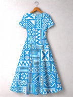 "Anga" Short Sleeve Maxi Dress