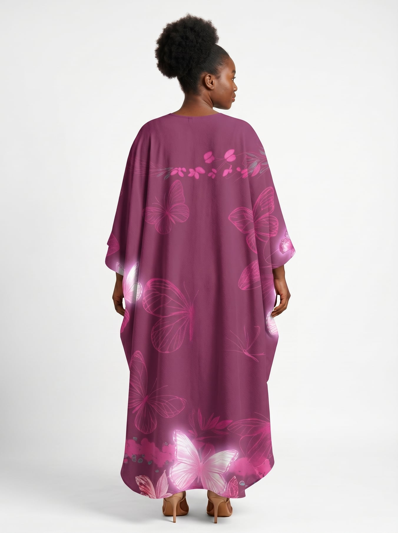 "Imani" Wild Rose Kaftan Dress
