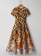 "Madoa" Short Sleeve Maxi Dress