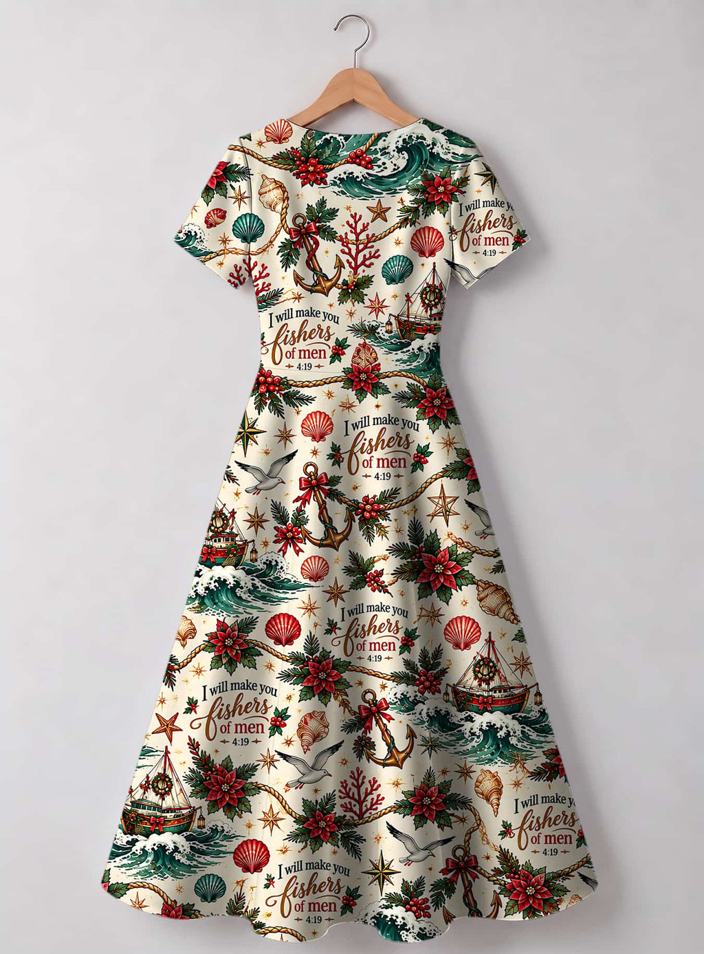 "Wavuvi" Sweetheart Midi Dress — back view, garment only