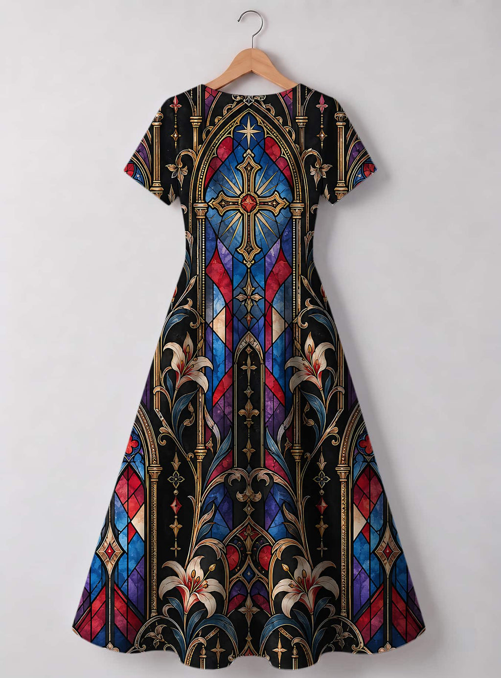 "Hekalu" Sweetheart Midi Dress — back view, garment only