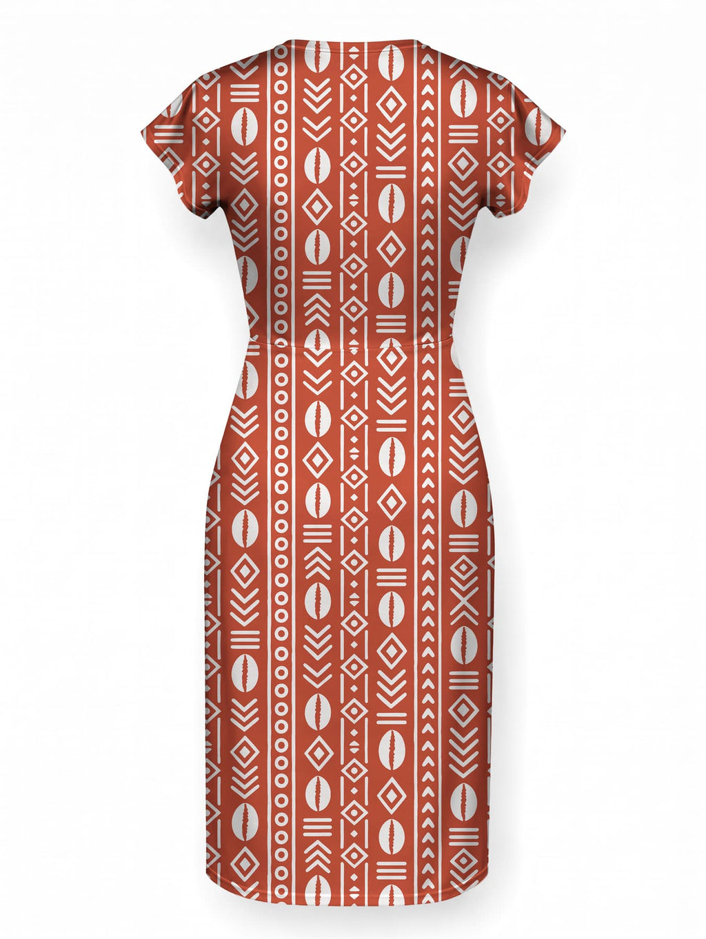 "Oshun Kijani" Cap Sleeve Midi Dress
