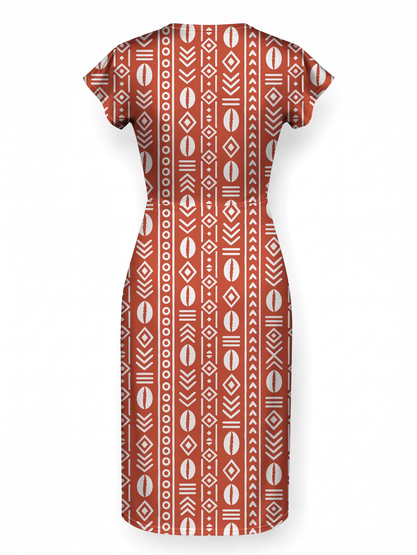 "Oshun Kijani" Cap Sleeve Midi Dress