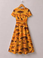"Mbuga" Short Sleeve Maxi Dress