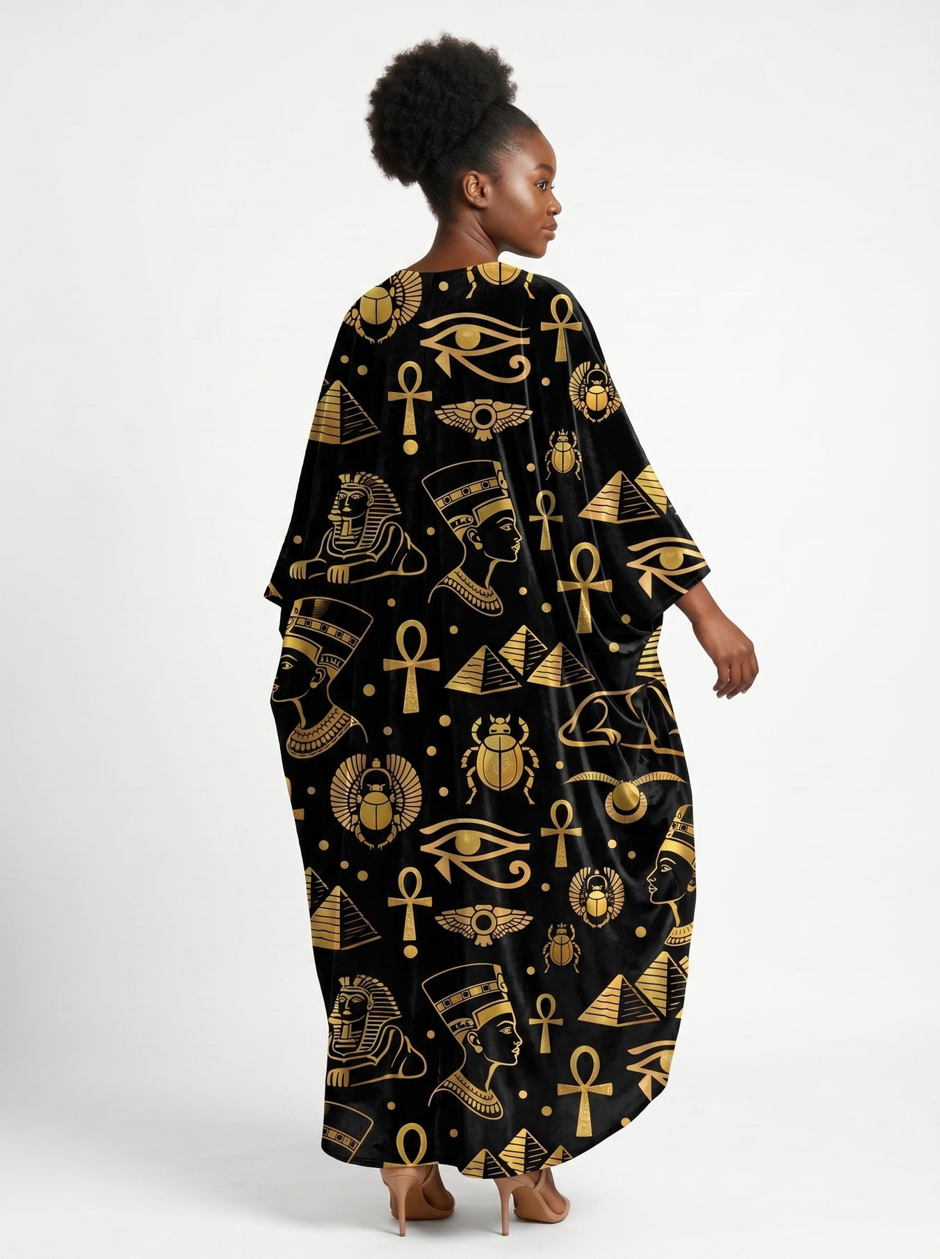 Nefertiti Black Gold Kaftan Dress