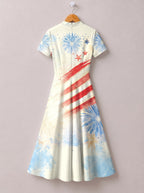 "Freedom" Short Sleeve Maxi Dress