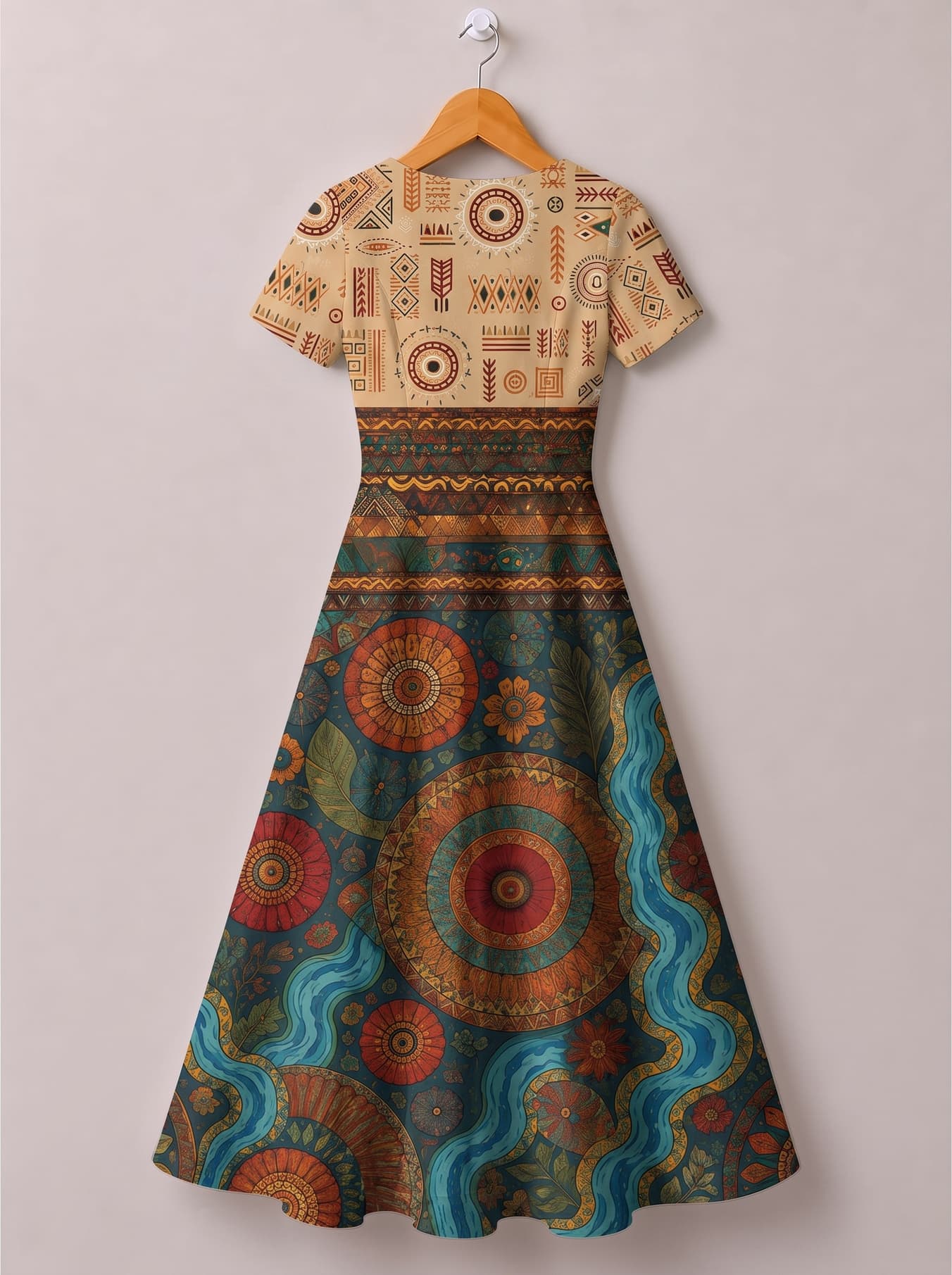 "Mto" Short Sleeve Maxi Dress