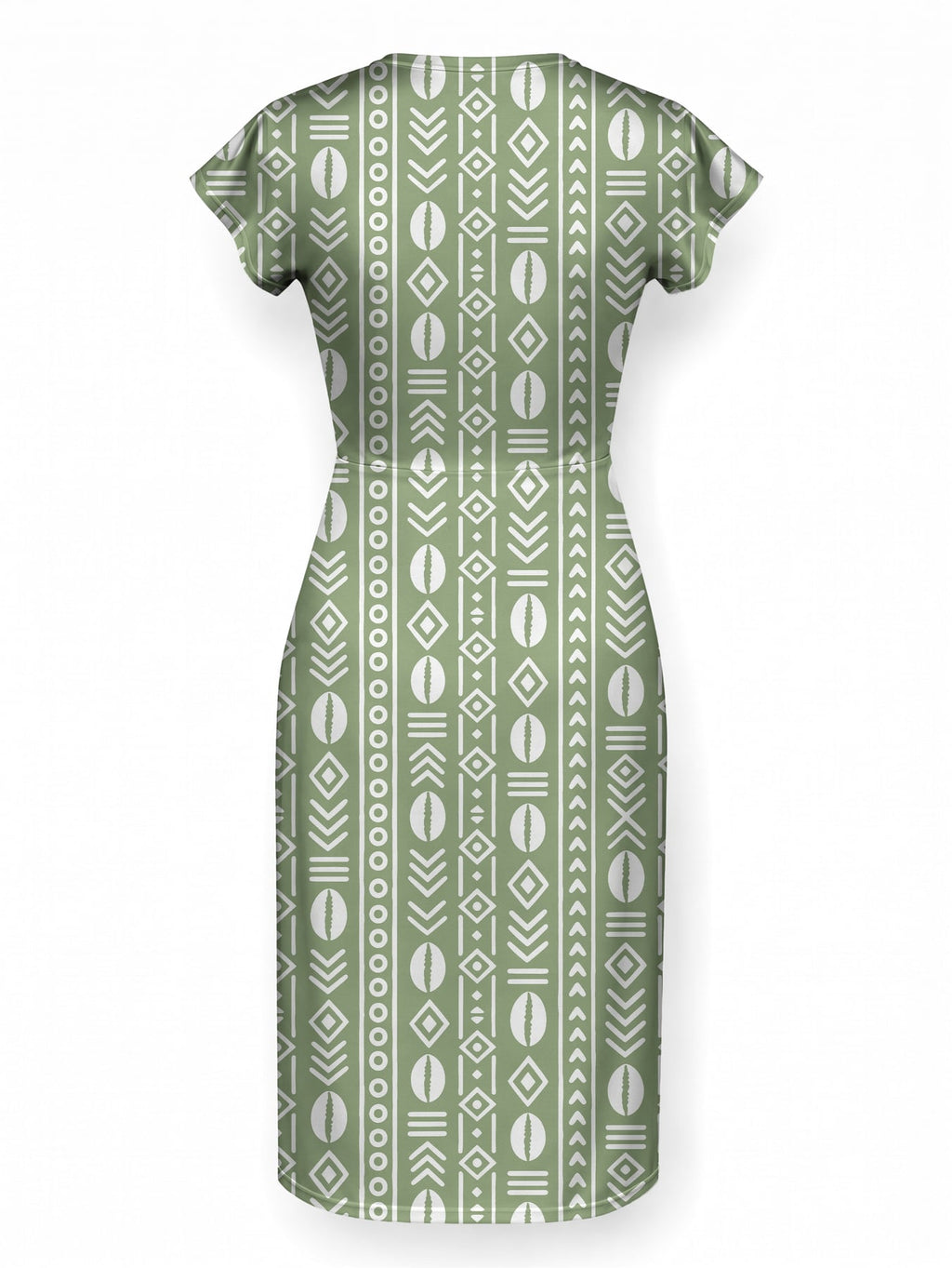 "Oshun Verde" Cap Sleeve Midi Dress
