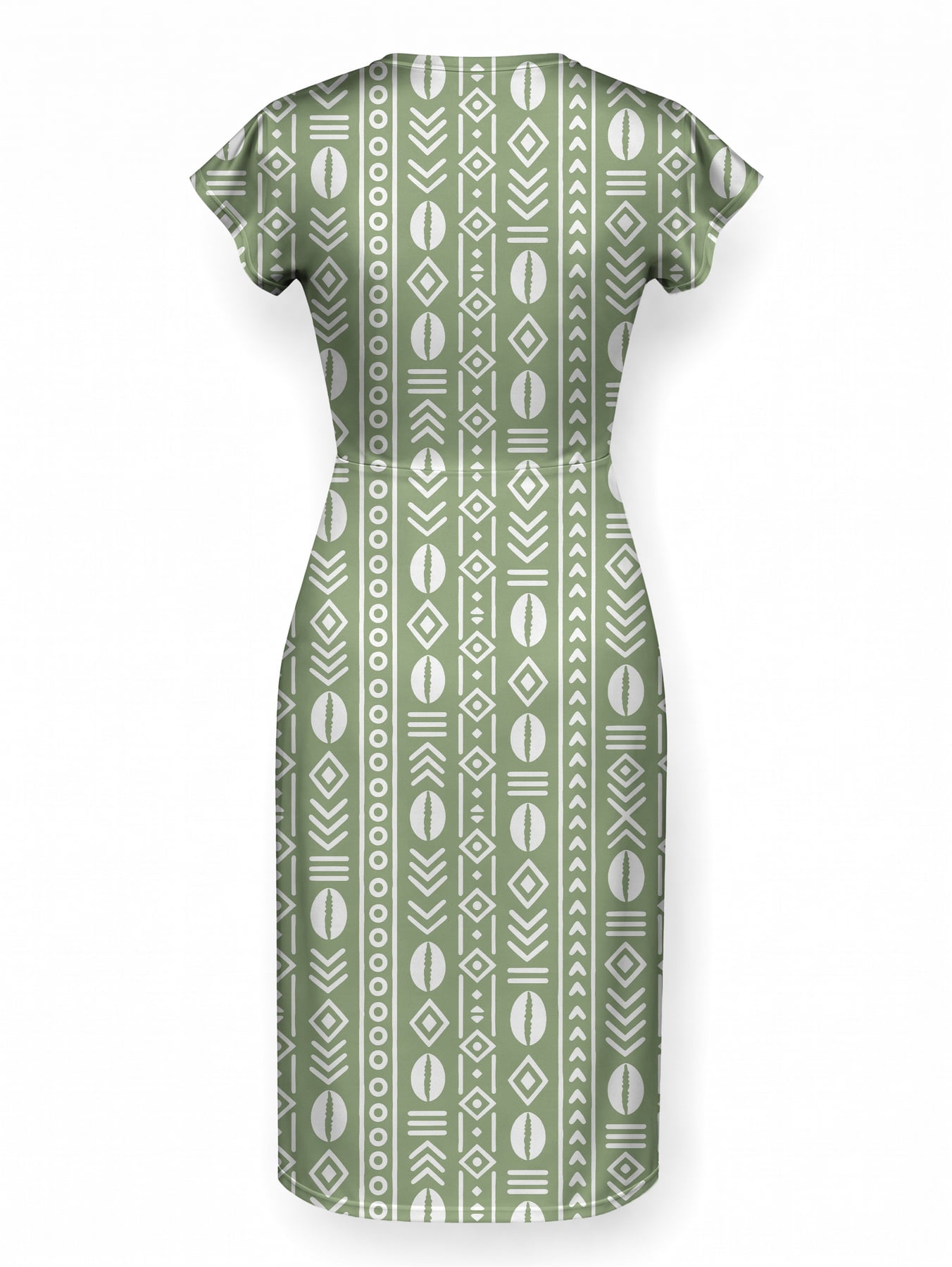 "Oshun Verde" Cap Sleeve Midi Dress