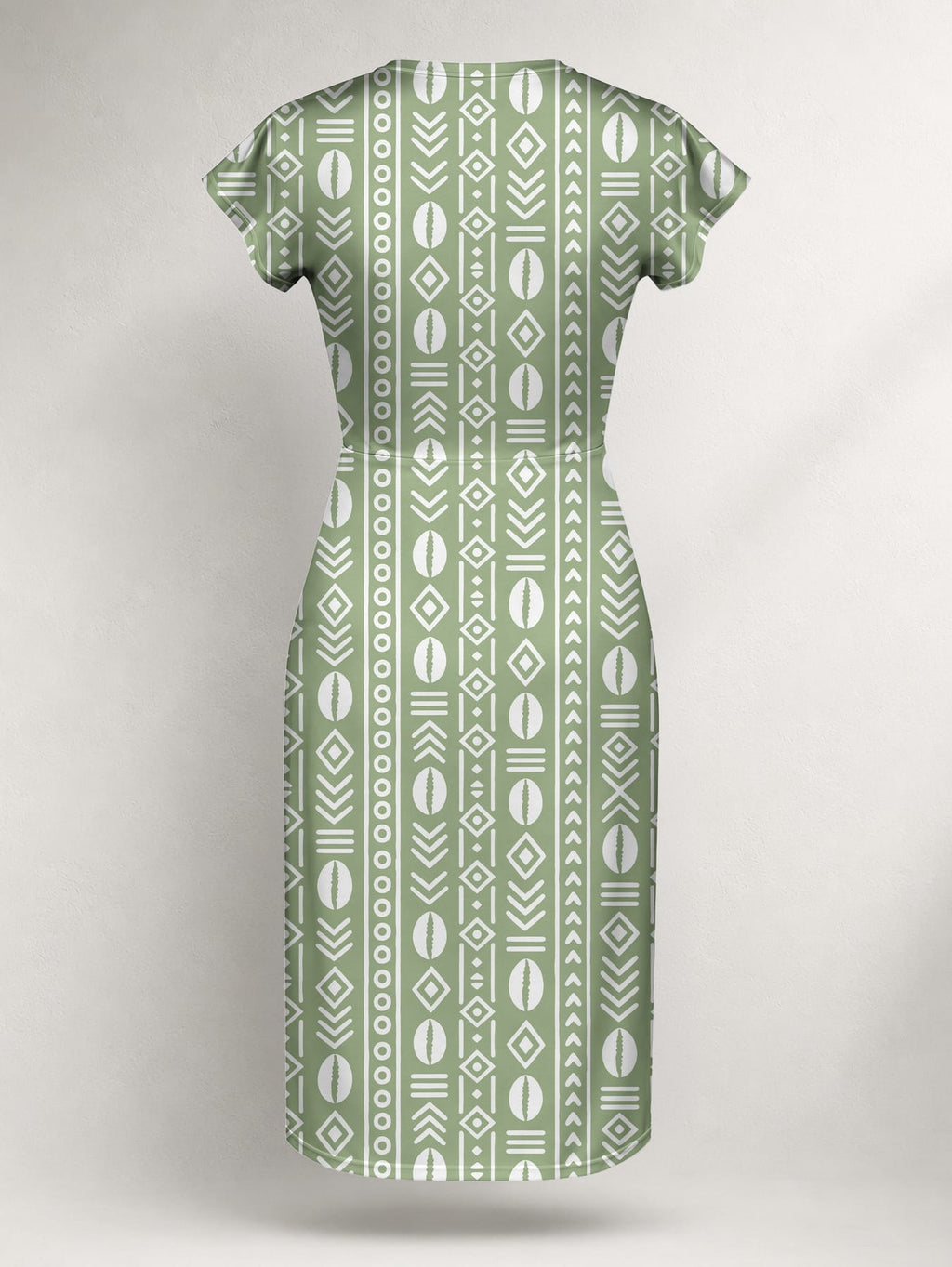"Oshun Verde" Cap Sleeve Midi Dress