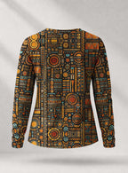 "Afrocentric Pattern" Long Sleeve Shirt