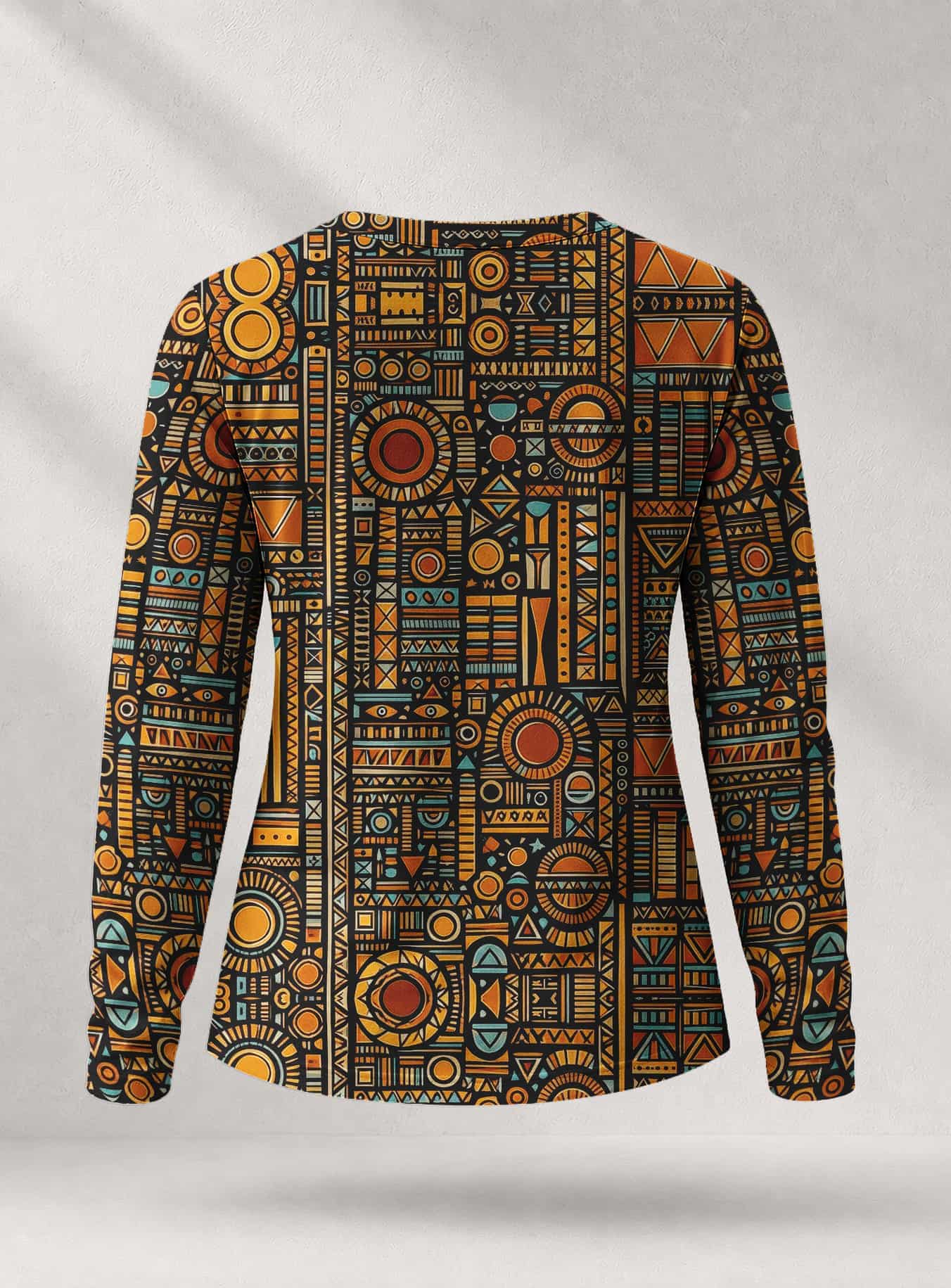 "Afrocentric Pattern" Long Sleeve Shirt