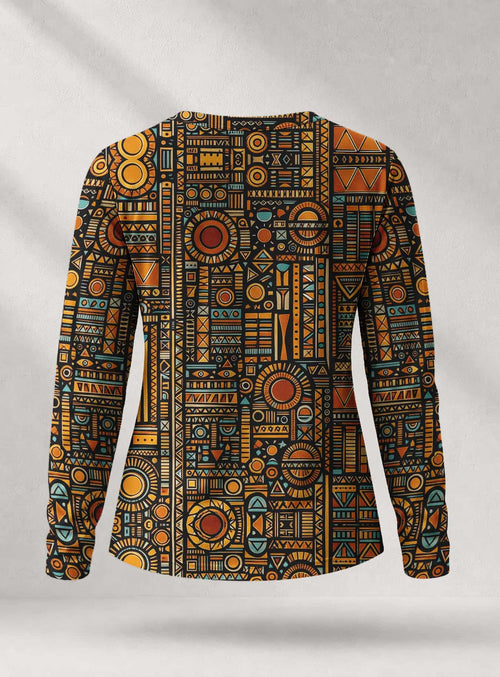 "Afrocentric Pattern" Long Sleeve Shirt