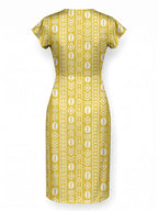 "Oshun Dhahabu" Cap Sleeve Midi Dress