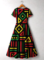 "Nairobi" Short Sleeve Maxi Dress