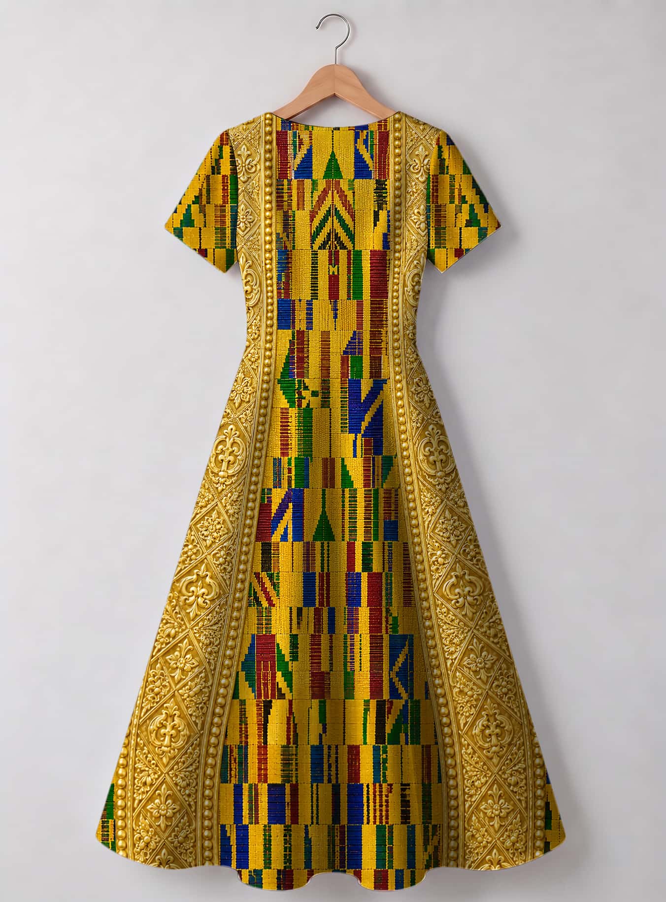 "Kente" Sweetheart Midi Dress