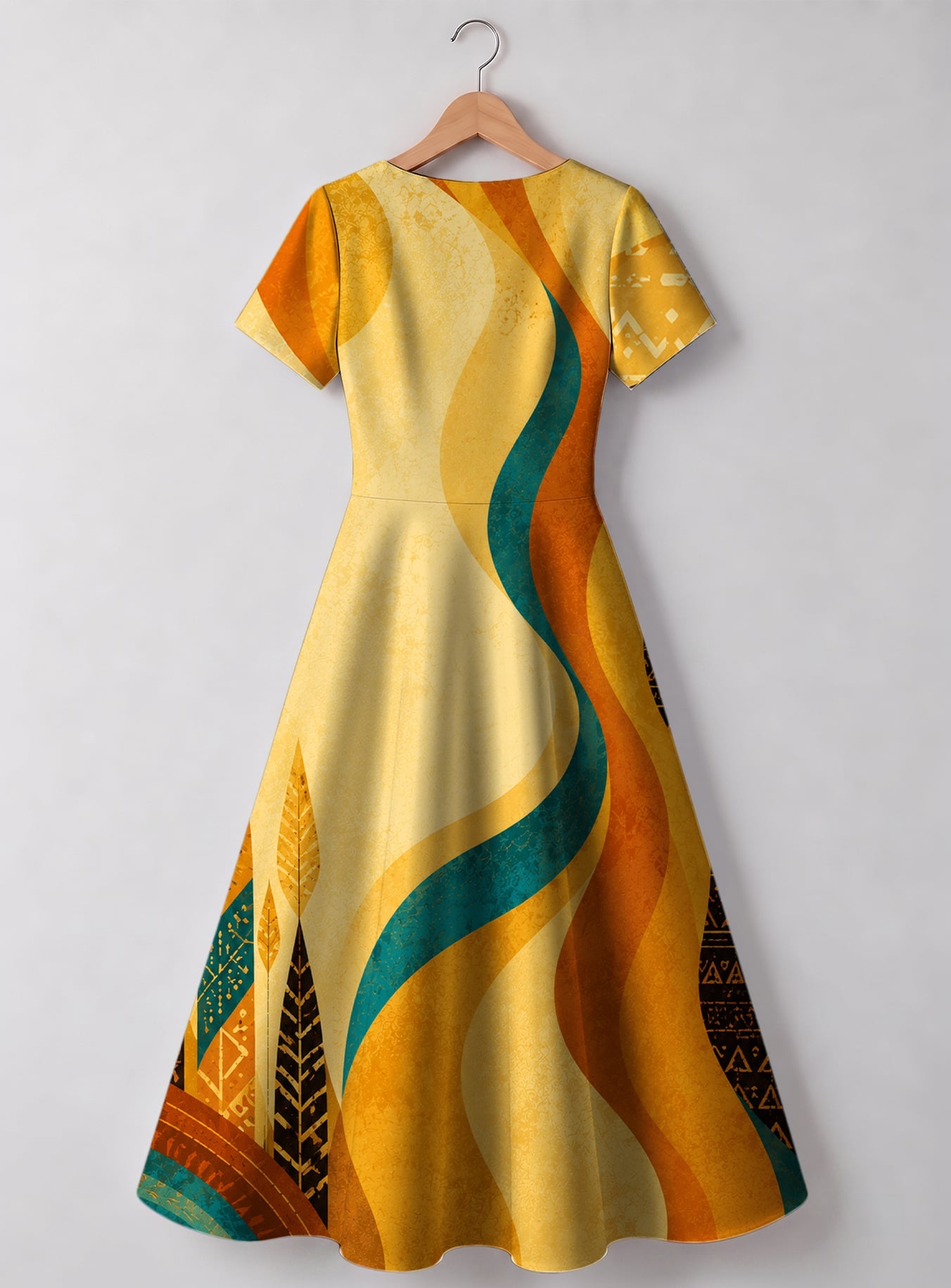 "August Queen Best Life" V Neck Midi Dress