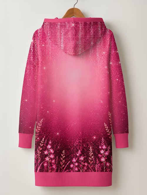 "August Queen Pink" Hoodie Dress