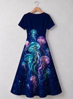 "Bahari" V Neck Midi Dress