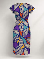 "Johari" Cap Sleeve Midi Dress
