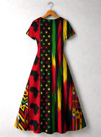 "Watu" Short Sleeve Maxi Dress