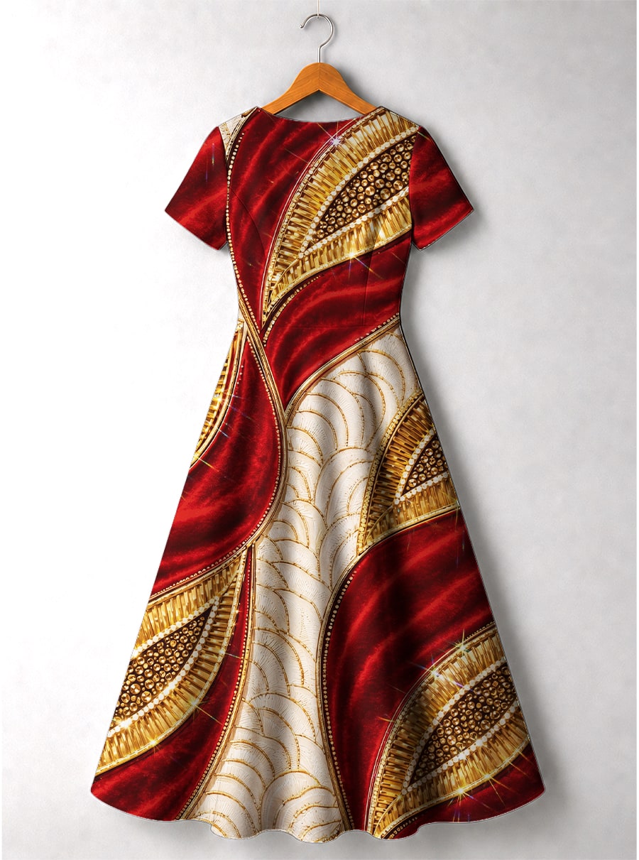 "Utukufu" Short Sleeve Maxi Dress