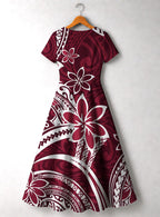 "Lehua" Short Sleeve Maxi Dress