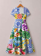 "Kisiwa" Short Sleeve Maxi Dress