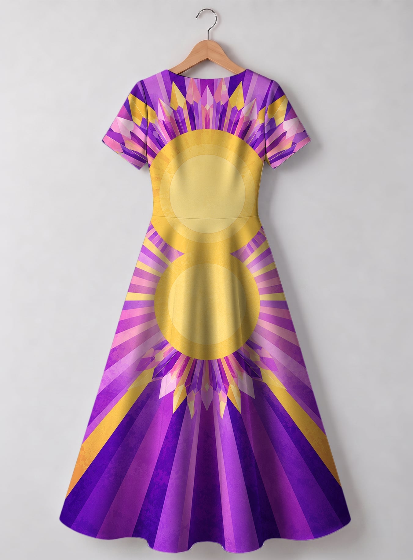 "August Queen Purple Bloom" Sweetheart Midi Dress