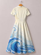 "Samaki" Short Sleeve Maxi Dress
