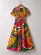 "Matunda" Short Sleeve Maxi Dress