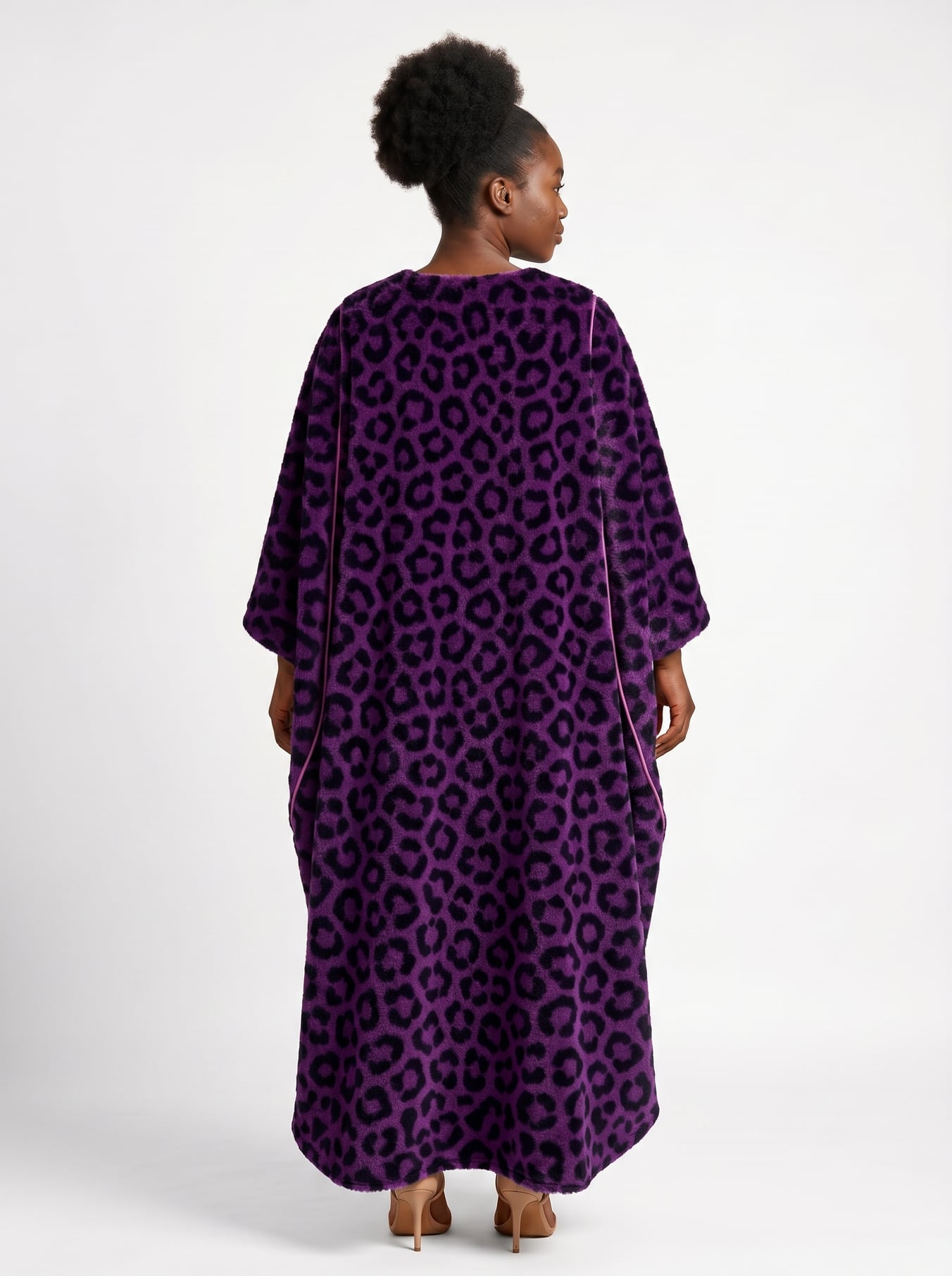 Purple Leopard Kaftan Dress