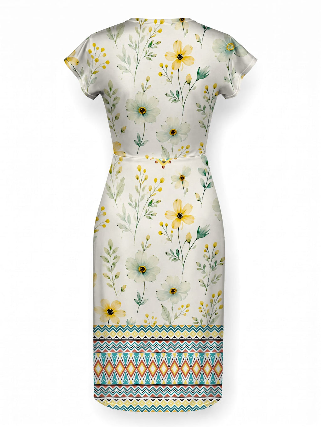 "Alizeti" Cap Sleeve Midi Dress