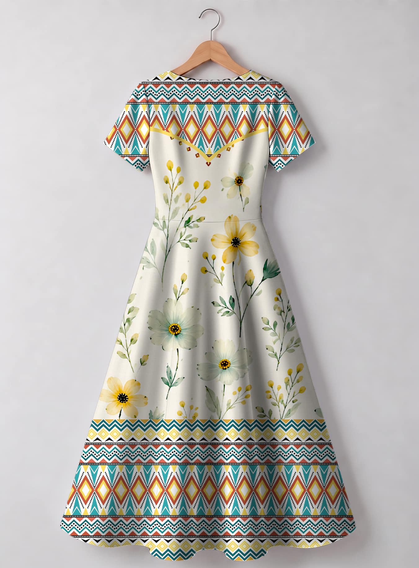 "Alizeti" Sweetheart Midi Dress