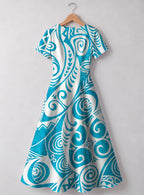 "Nalu" V Neck Midi Dress