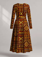 "Mudcloth" Viscose Midi Dress